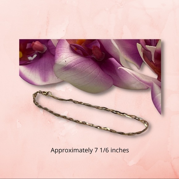 Vintage 10k Gold Plated Two Tone Braided Chain Bracelet - 7 1/6 Inches (EUC) - Picture 2 of 3